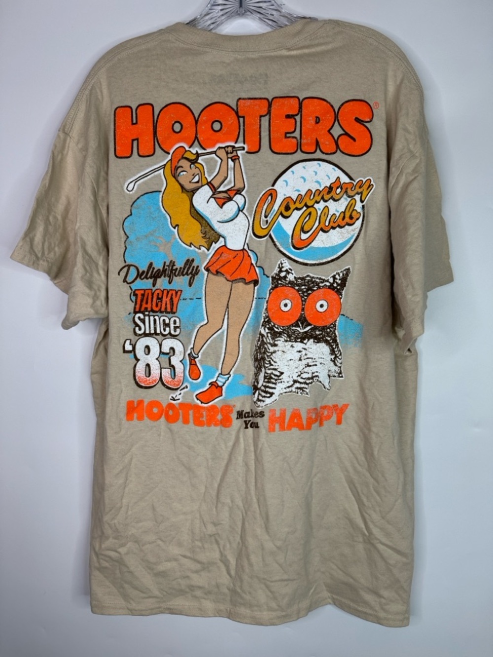 Hooters Tan Tshirt Size XXL NWT